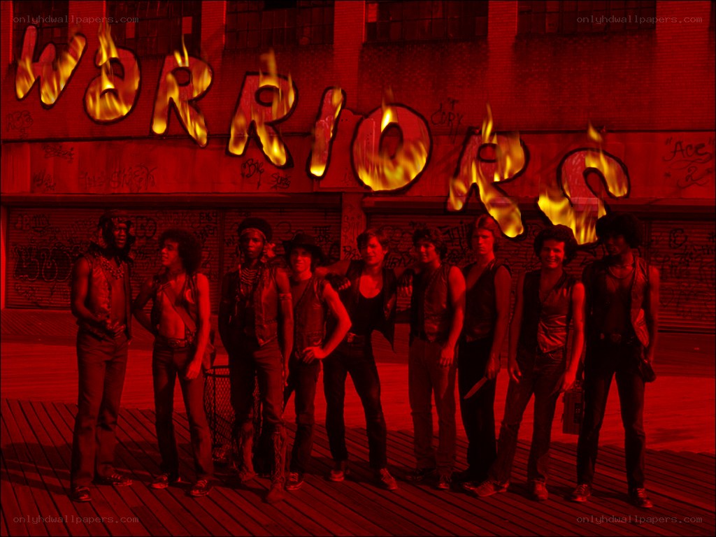 Warriors gang on a boardwalk