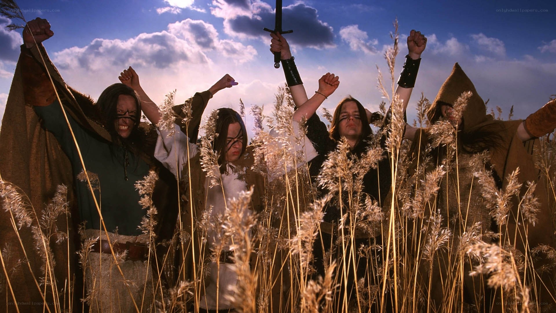 Warriors in a field