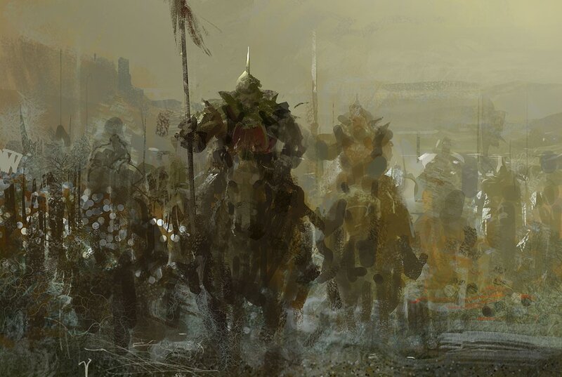 warriors in a foggy battlefield