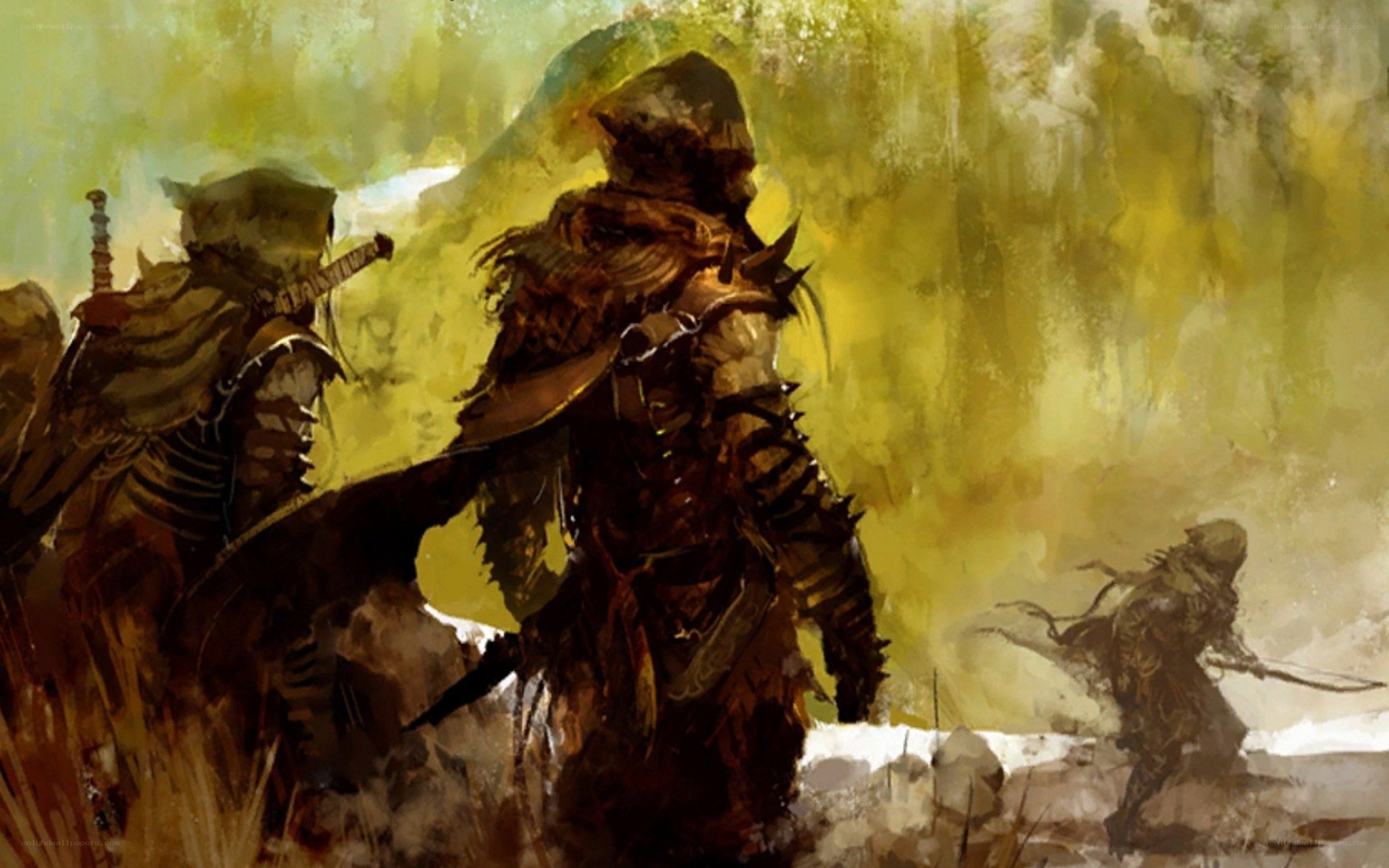 Warriors in a golden field