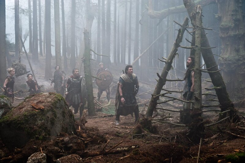 Warriors in a misty forest