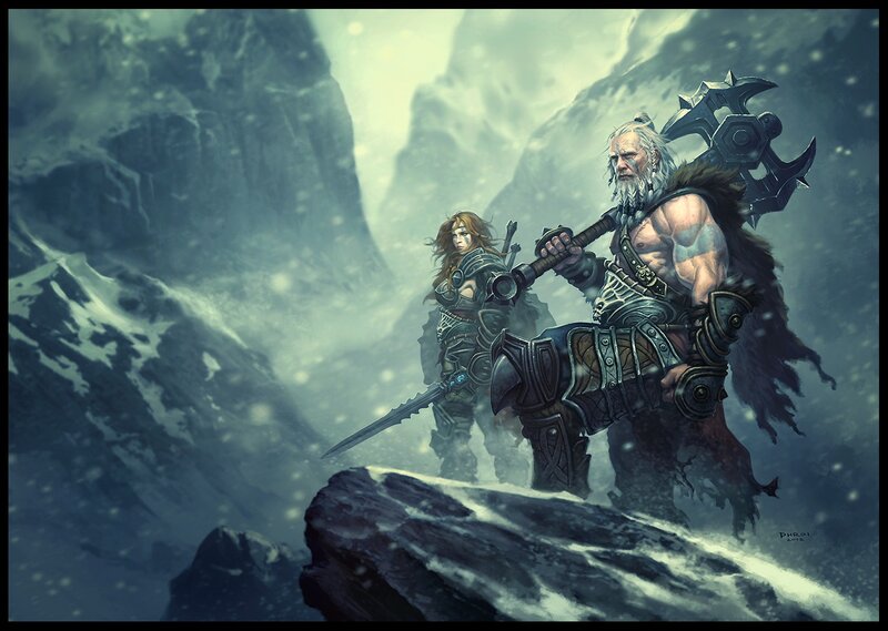 warriors in a snowy mountain pass