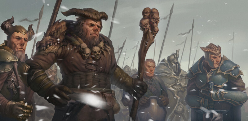 Warriors in Snowy Field