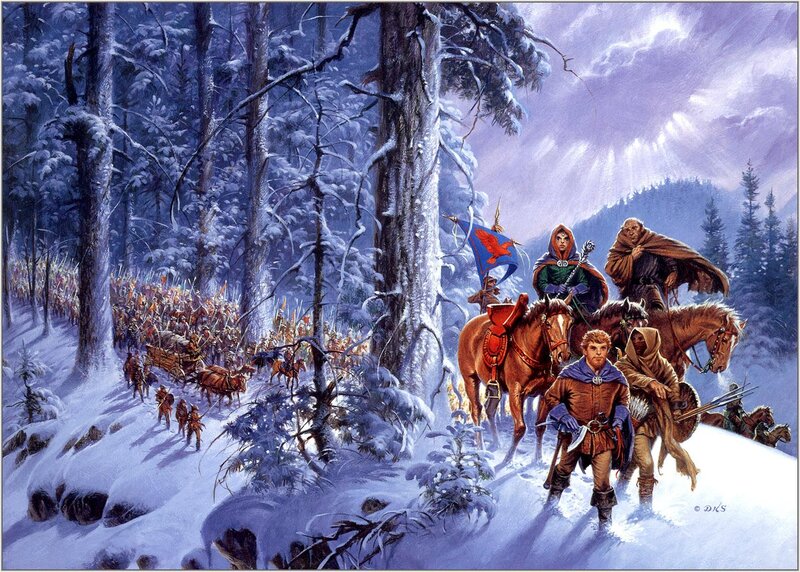 Warriors in Snowy Forest — White