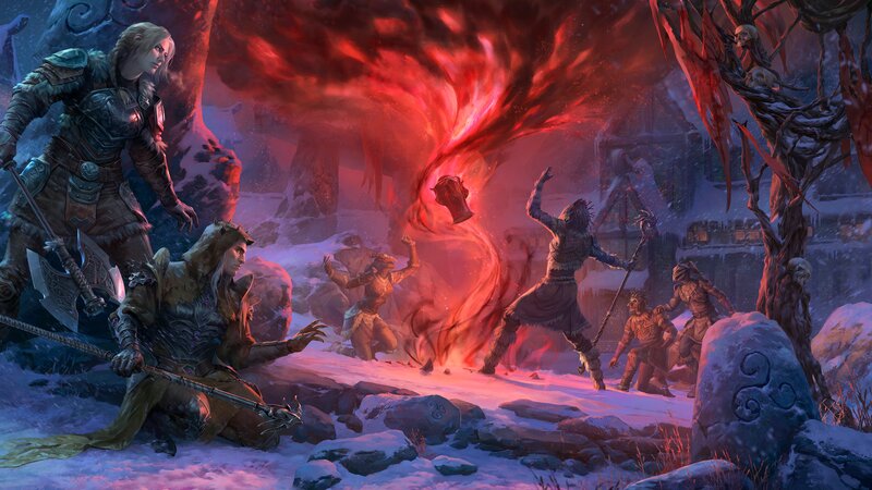 Warriors in Snowy Landscape