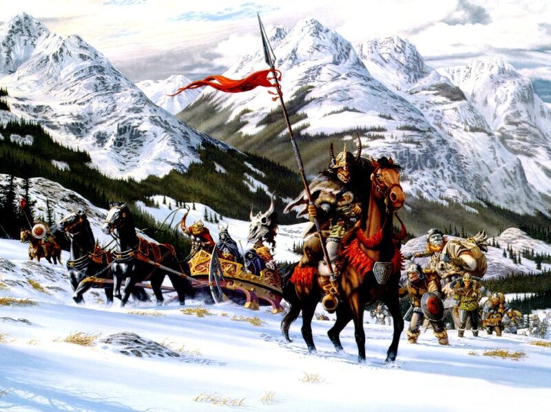 Warriors in Snowy Mountains — White, Dramatic