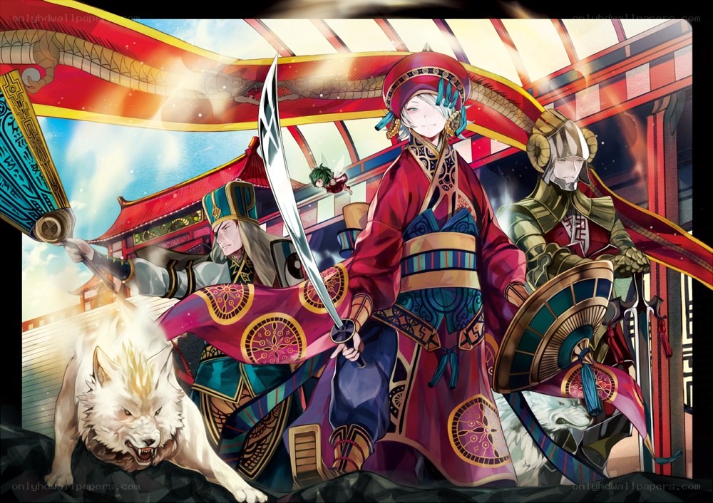 Warriors in traditional armor