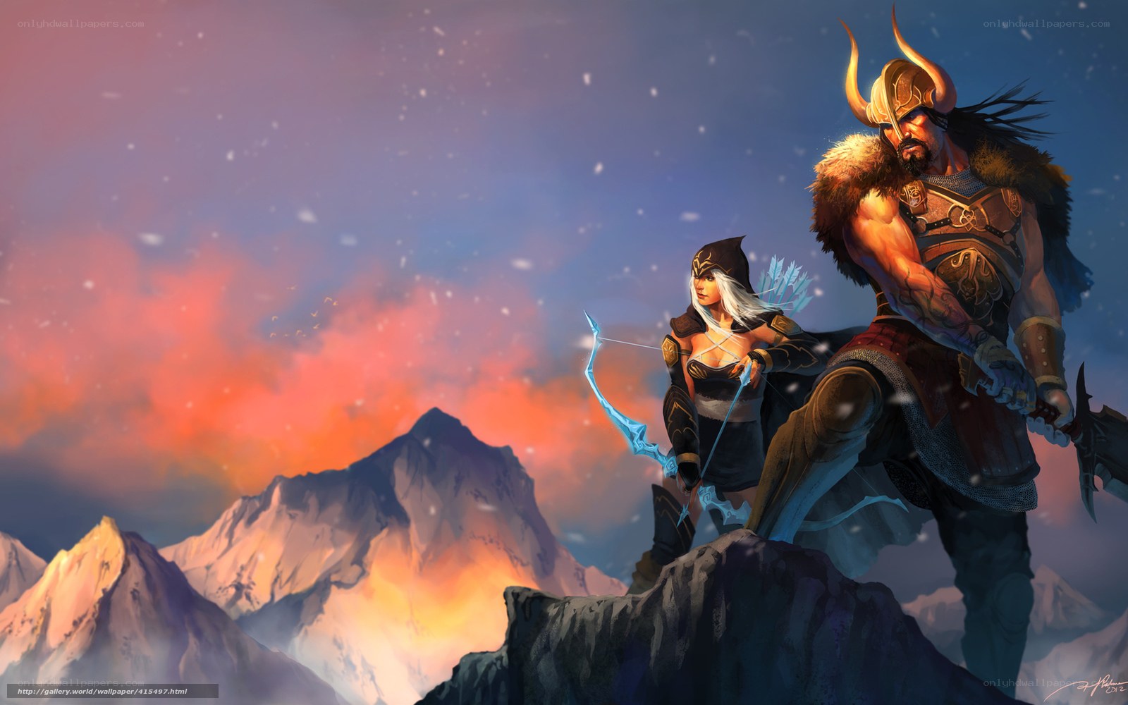 warriors on a mountain peak