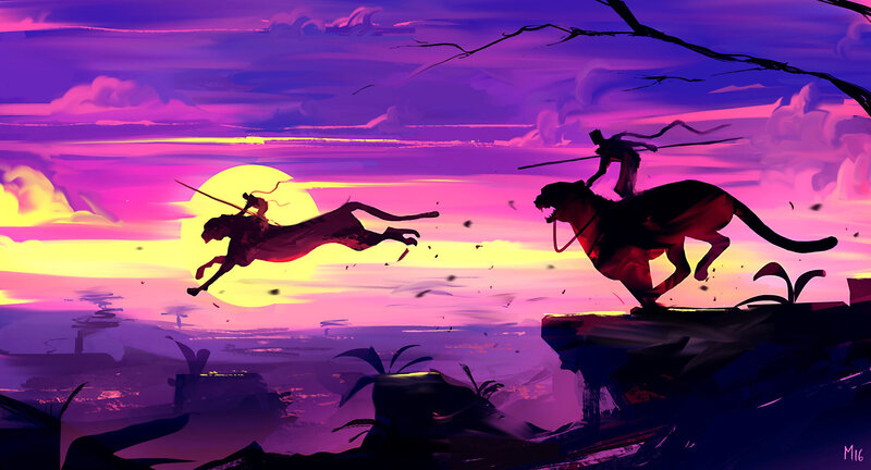 Warriors on Leaping Beasts