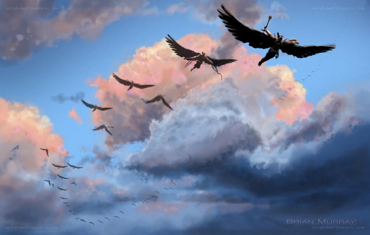 Warriors on winged beasts