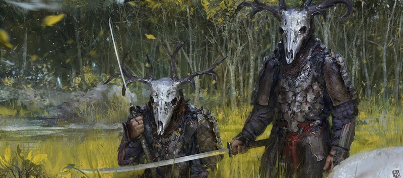warriors with deer skulls