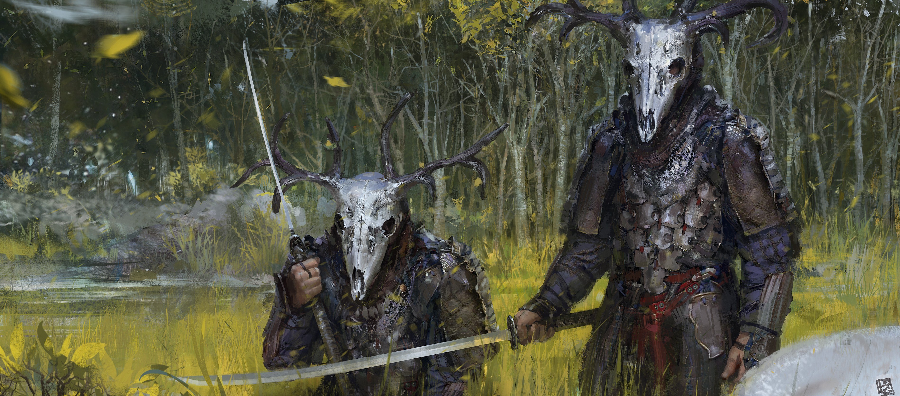 warriors with deer skulls