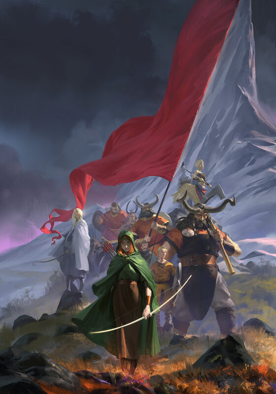 Warriors with Red Flag