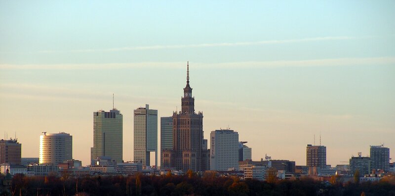 Warsaw City Skyline — Blue, Serene