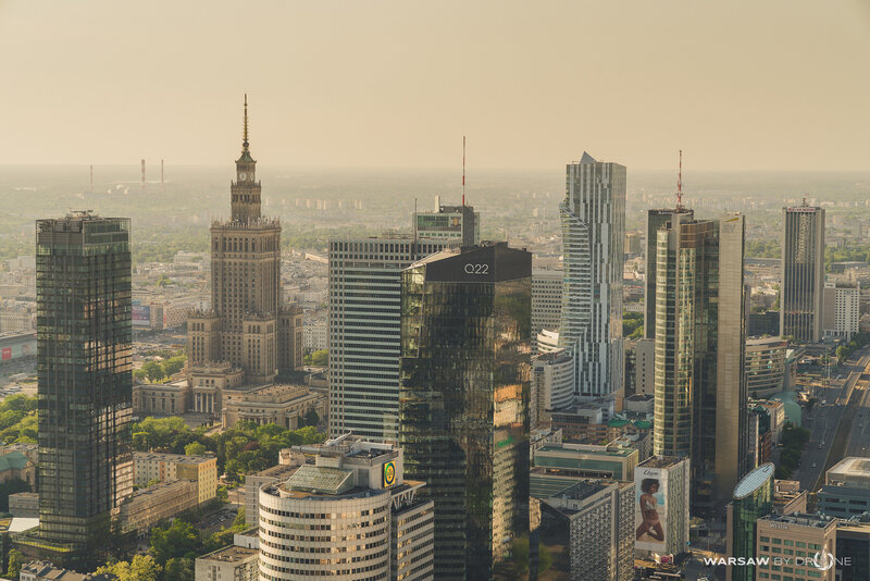 Warsaw City Skyline — Gray, Hazy