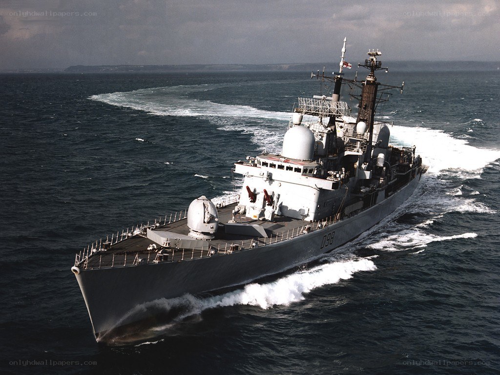 Warship at sea