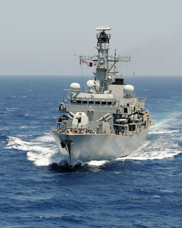 Warship at sea