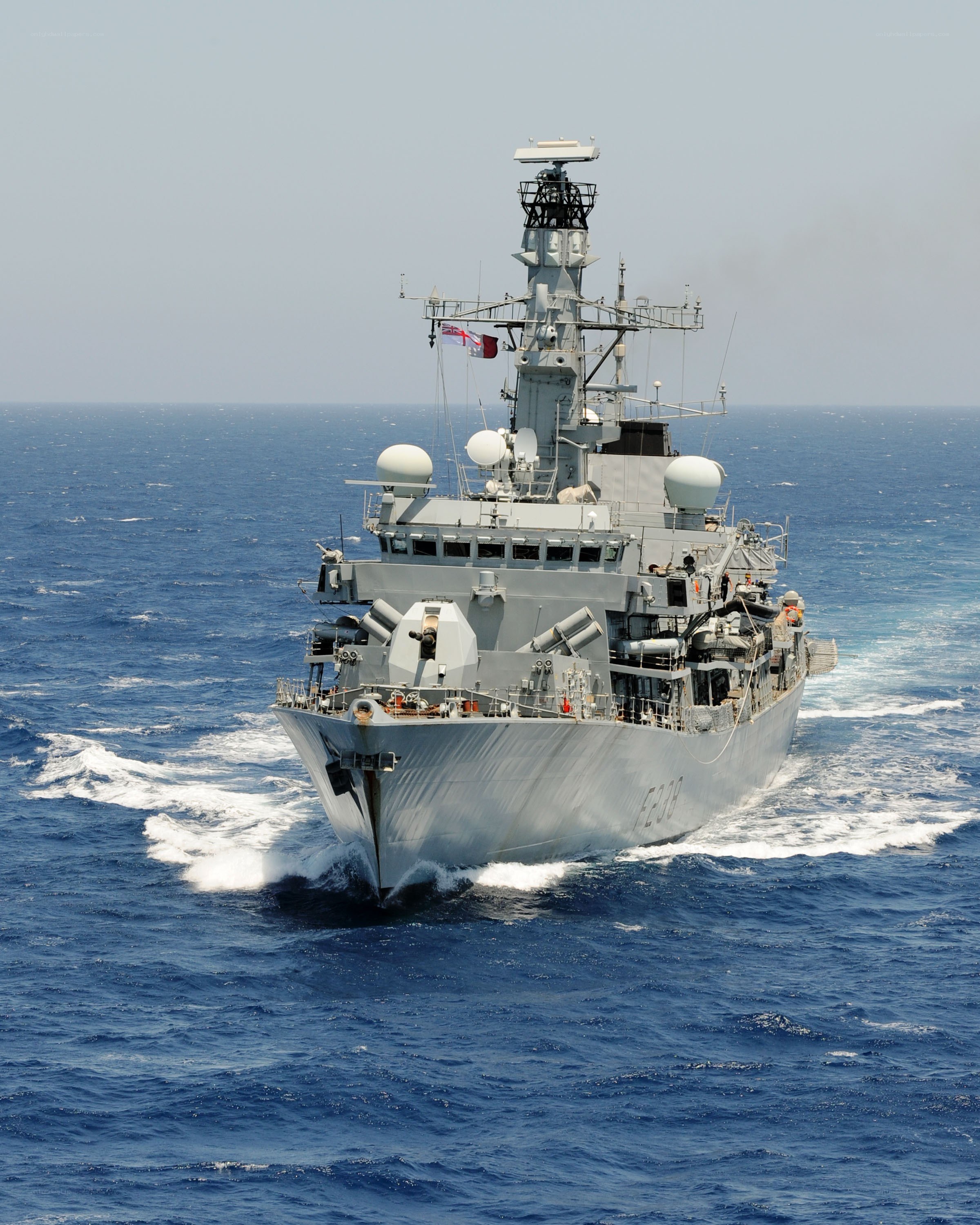 Warship at sea