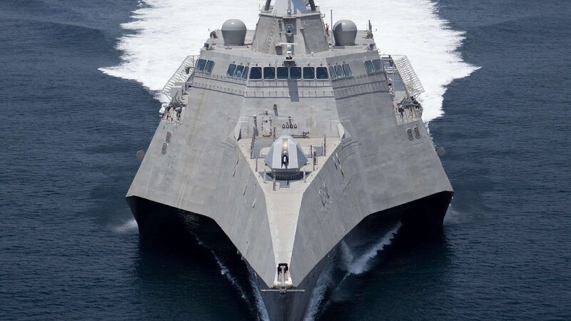 Warship at sea