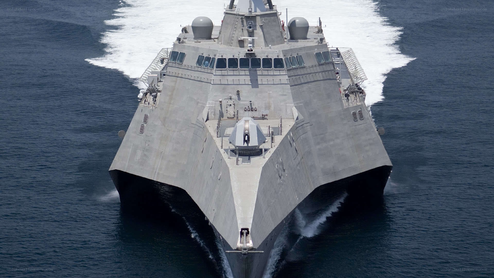Warship at sea