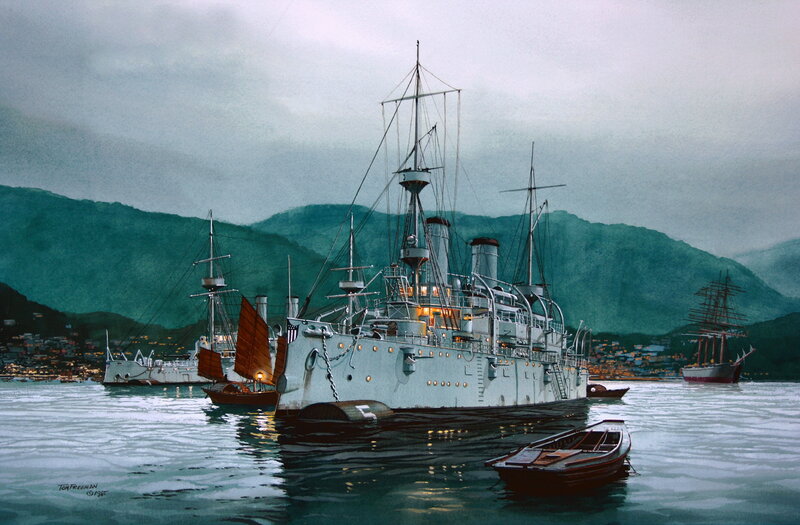 Warship in Harbor