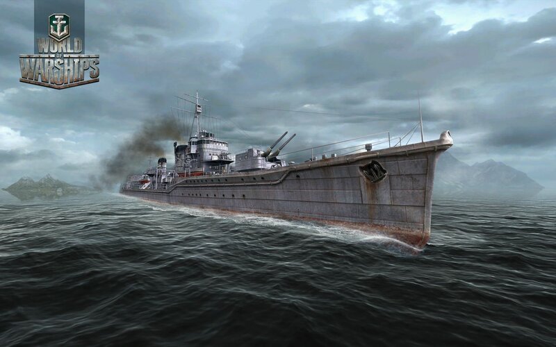 Warship in stormy sea