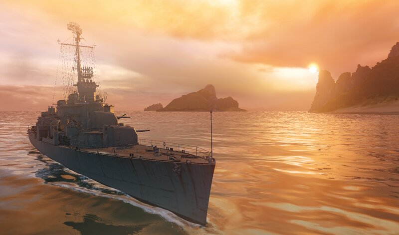 Warship in Water