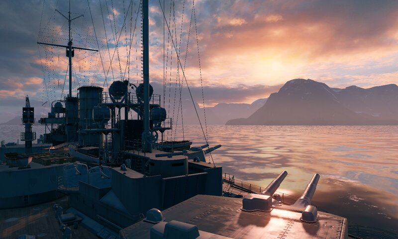 Warship on the Water