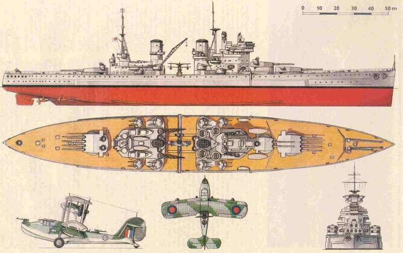 Warship technical diagram