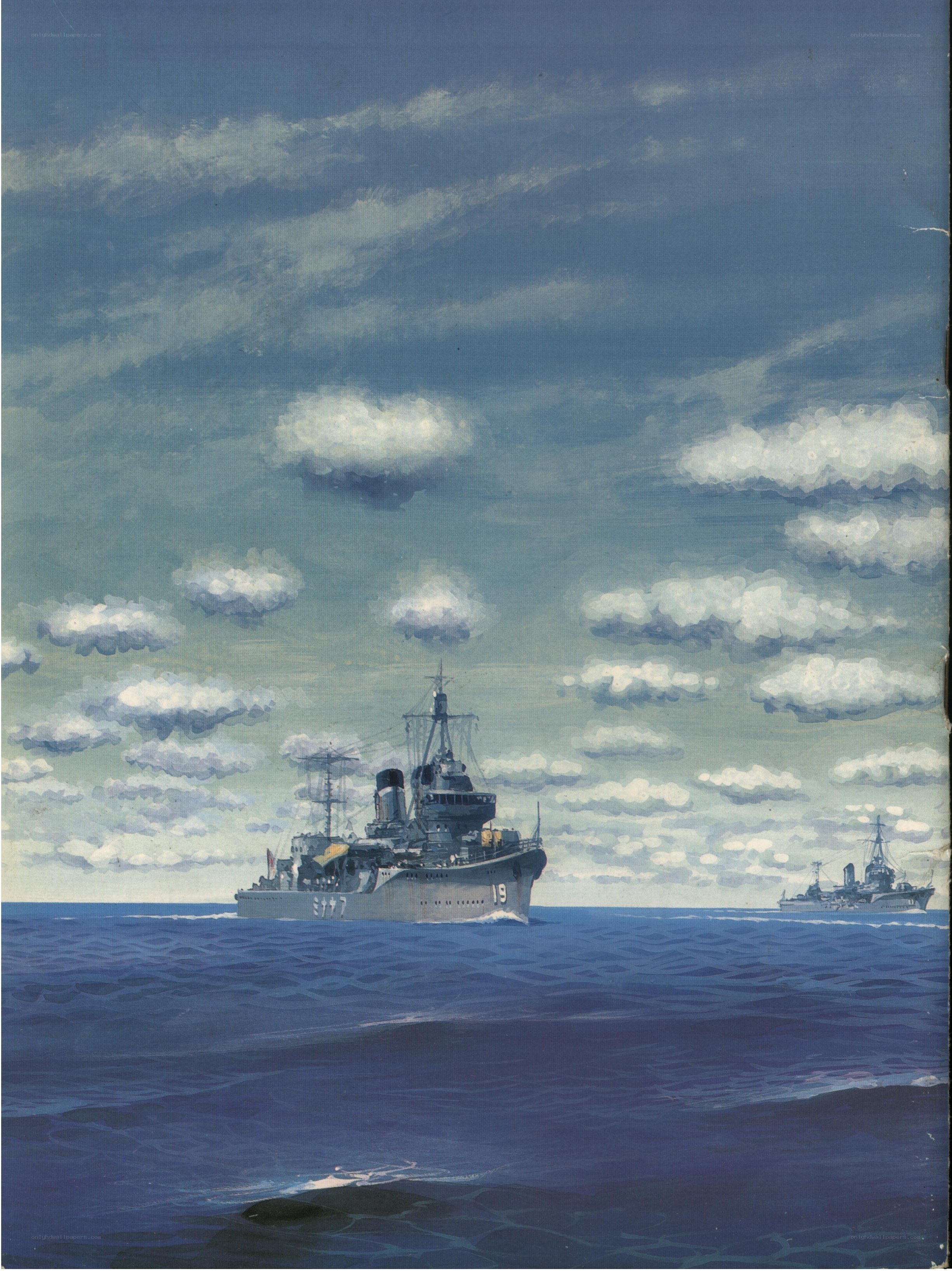 Warships at sea