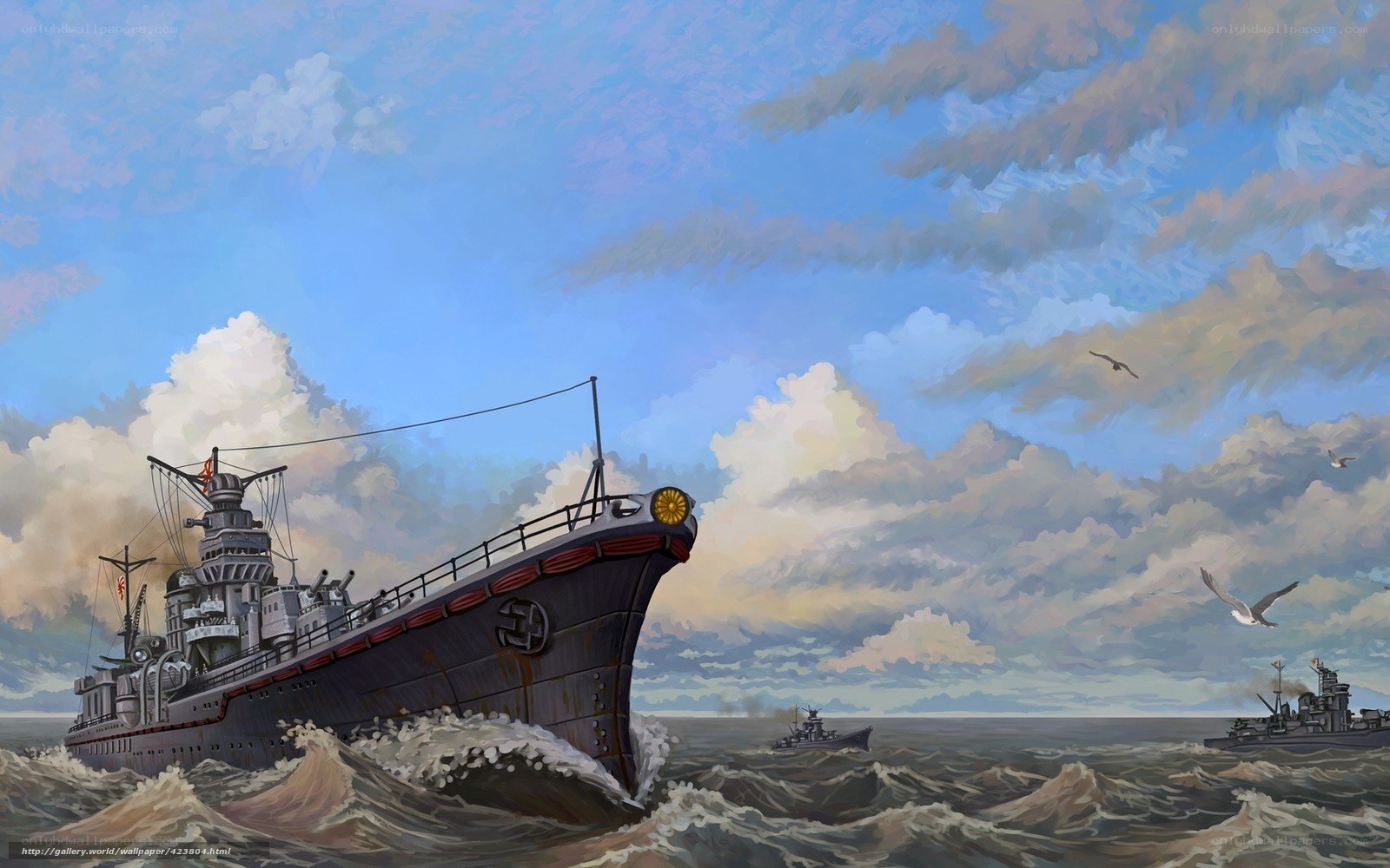 Warships at sea