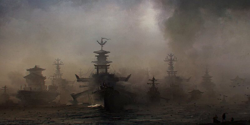 Warships in Fog