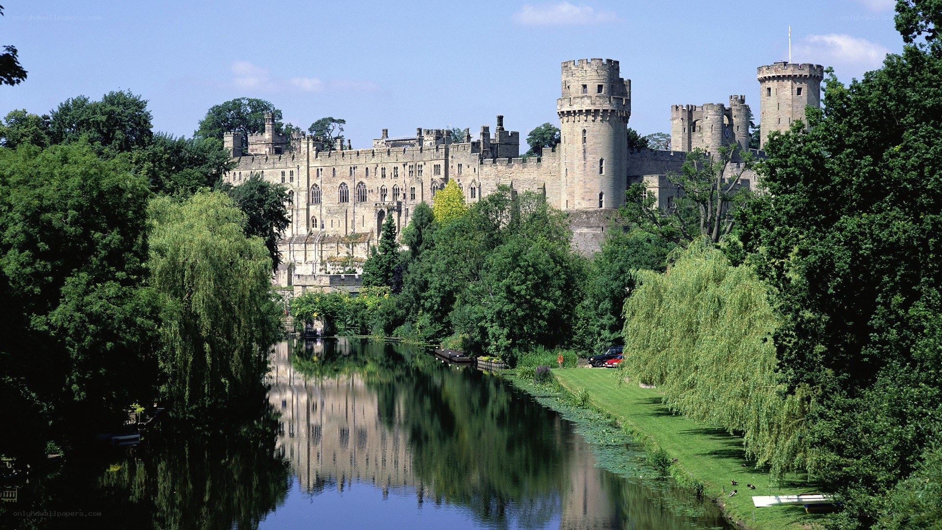 Warwick Castle on a sunny day
