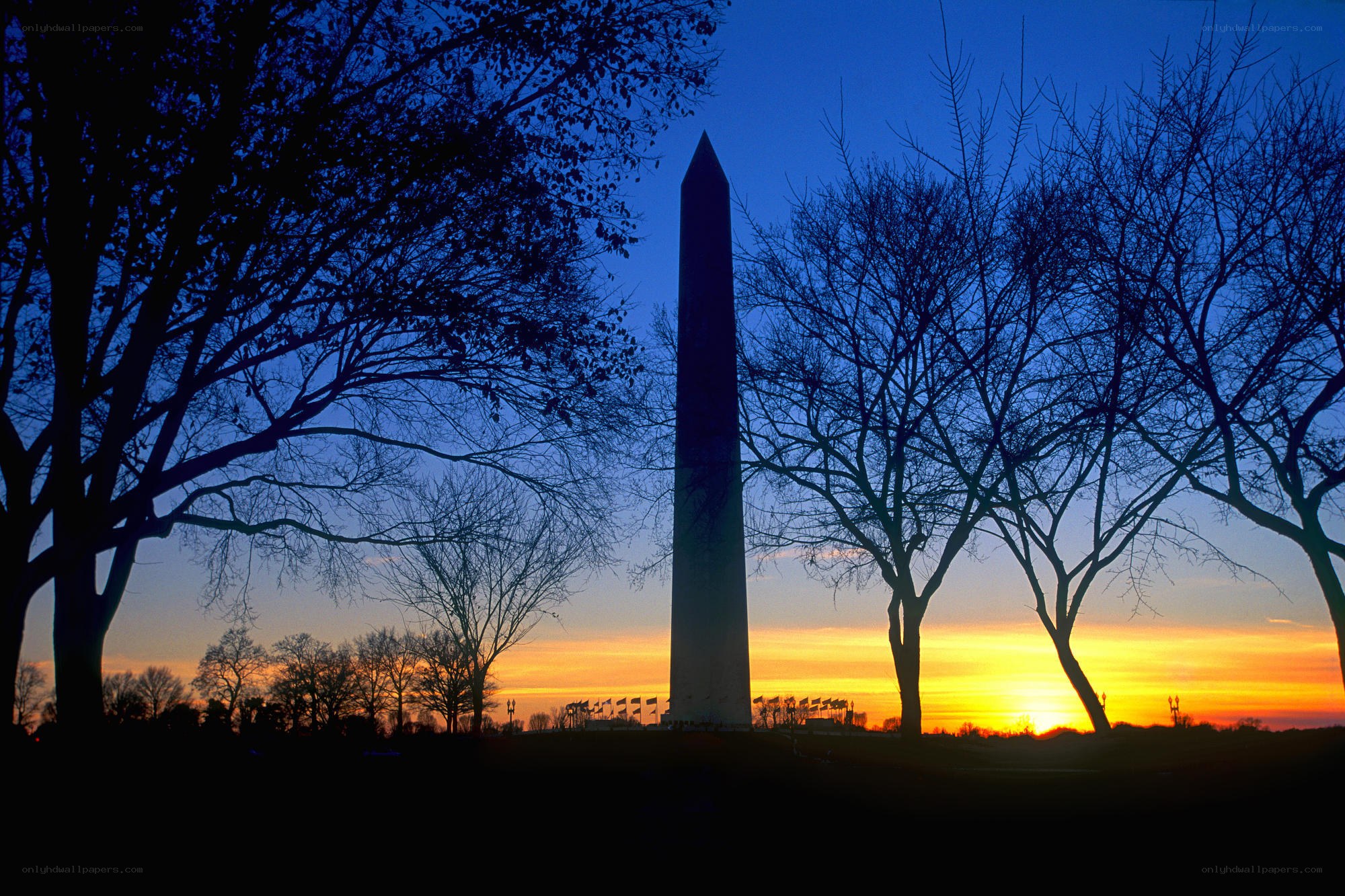 Washington Monument at sunset