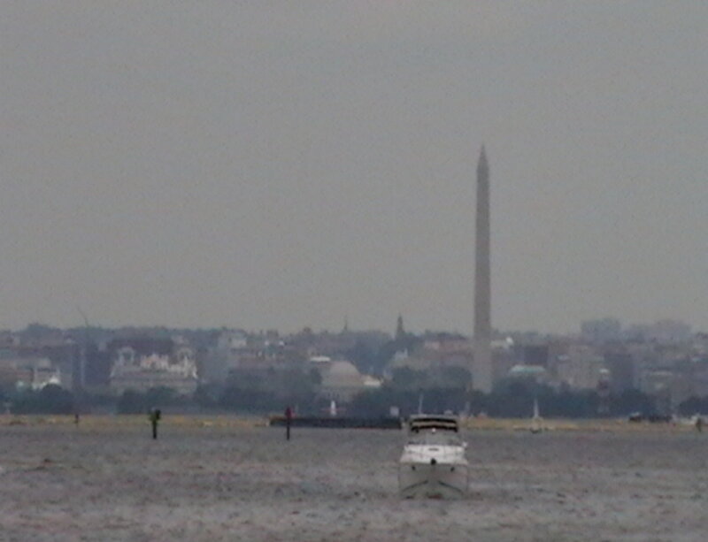 Washington Monument on a hazy day