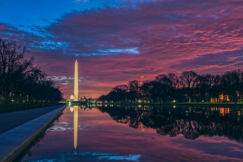 Washington Monument — Purple, Dramatic