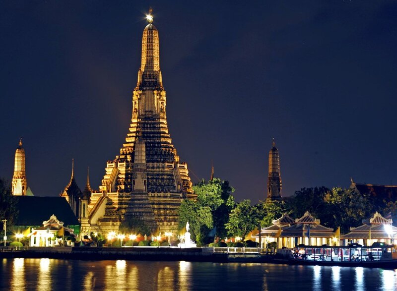 Wat Arun Temple at Night — Black, Serene