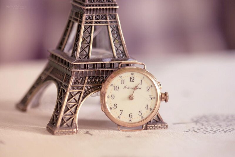Watch and Eiffel Tower Model