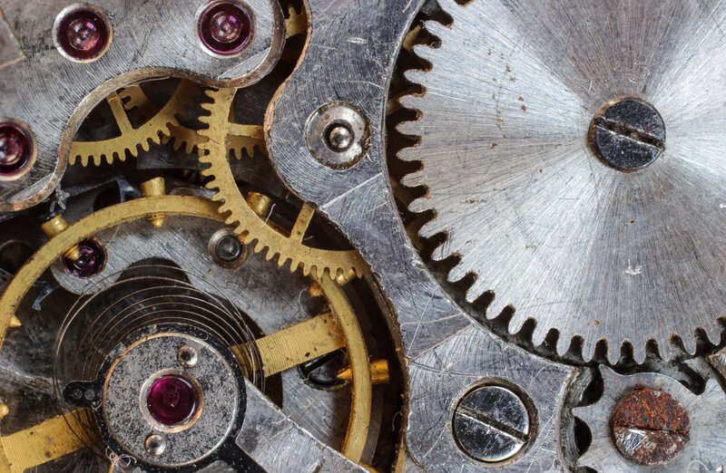 Watch Mechanism Gears — Silver, Mechanical