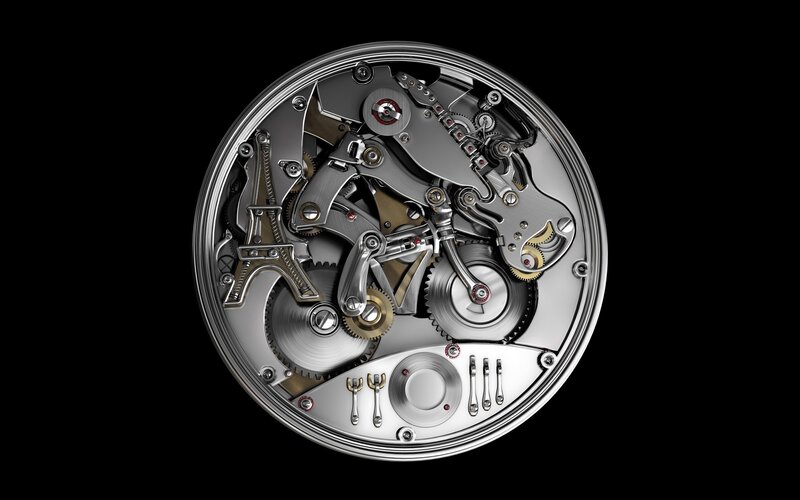 watch mechanism with eiffel tower