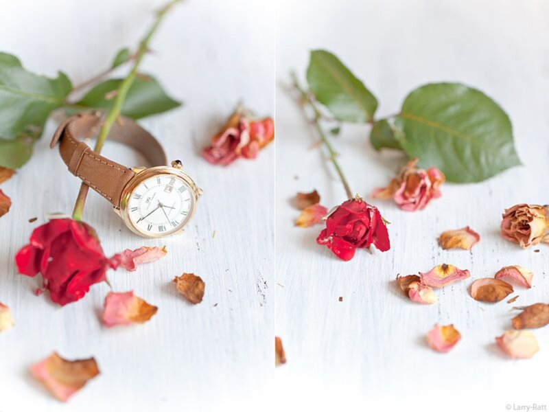 Watch with Rose Petals — White