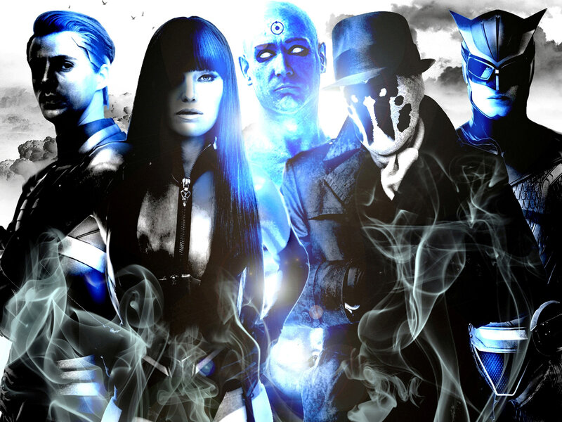 Watchmen characters in blue light