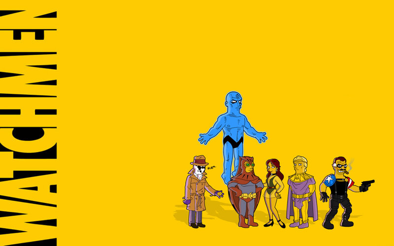 Watchmen characters in cartoon style