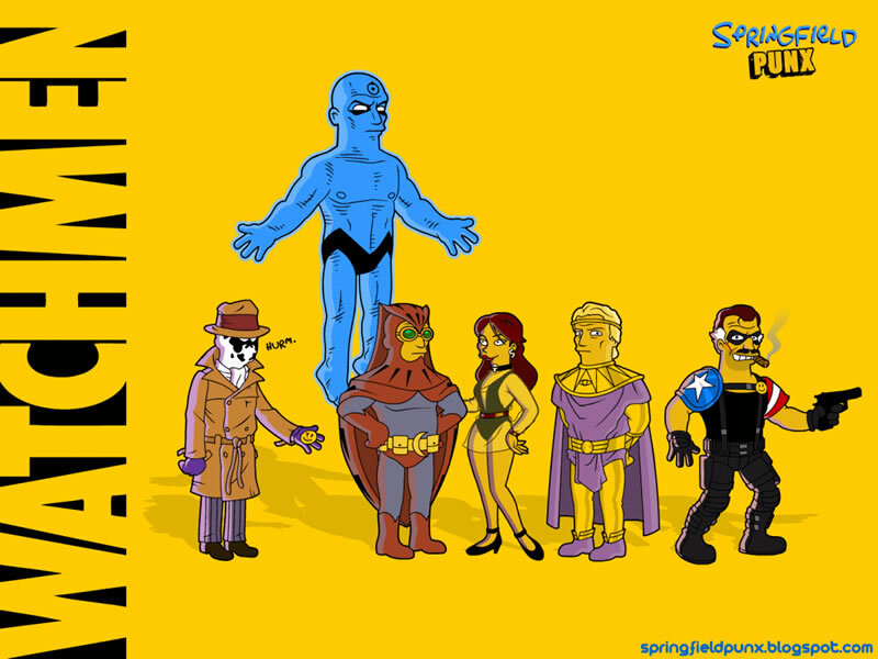 Watchmen characters in cartoon style
