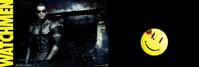 Watchmen movie poster with smiley face