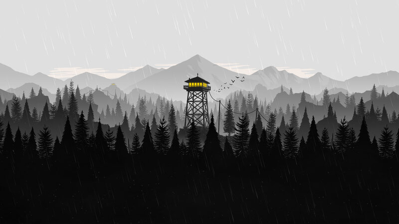 Watchtower in Forest — Black