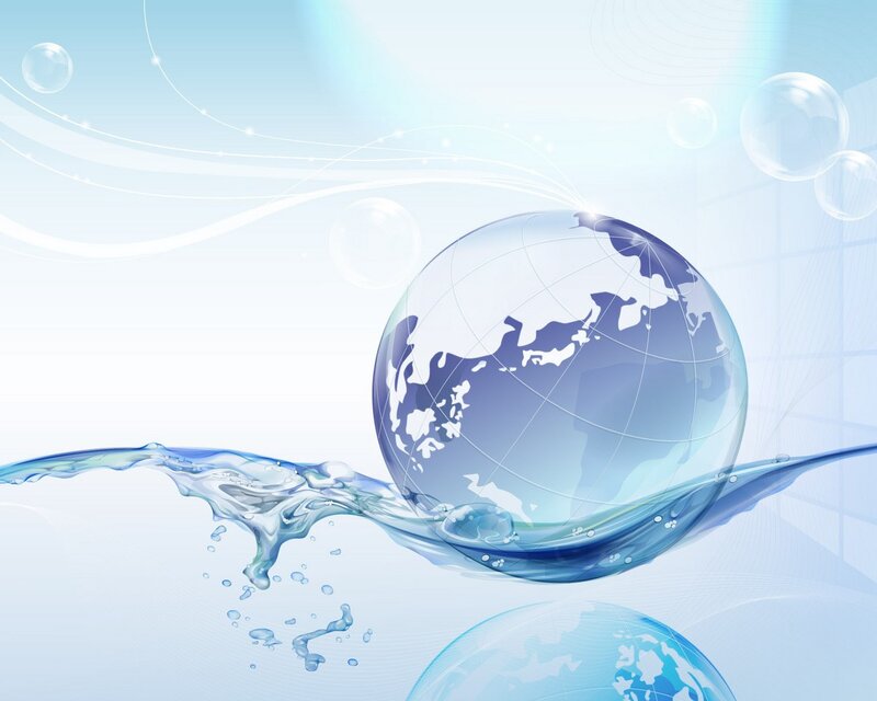 Water and globe abstract