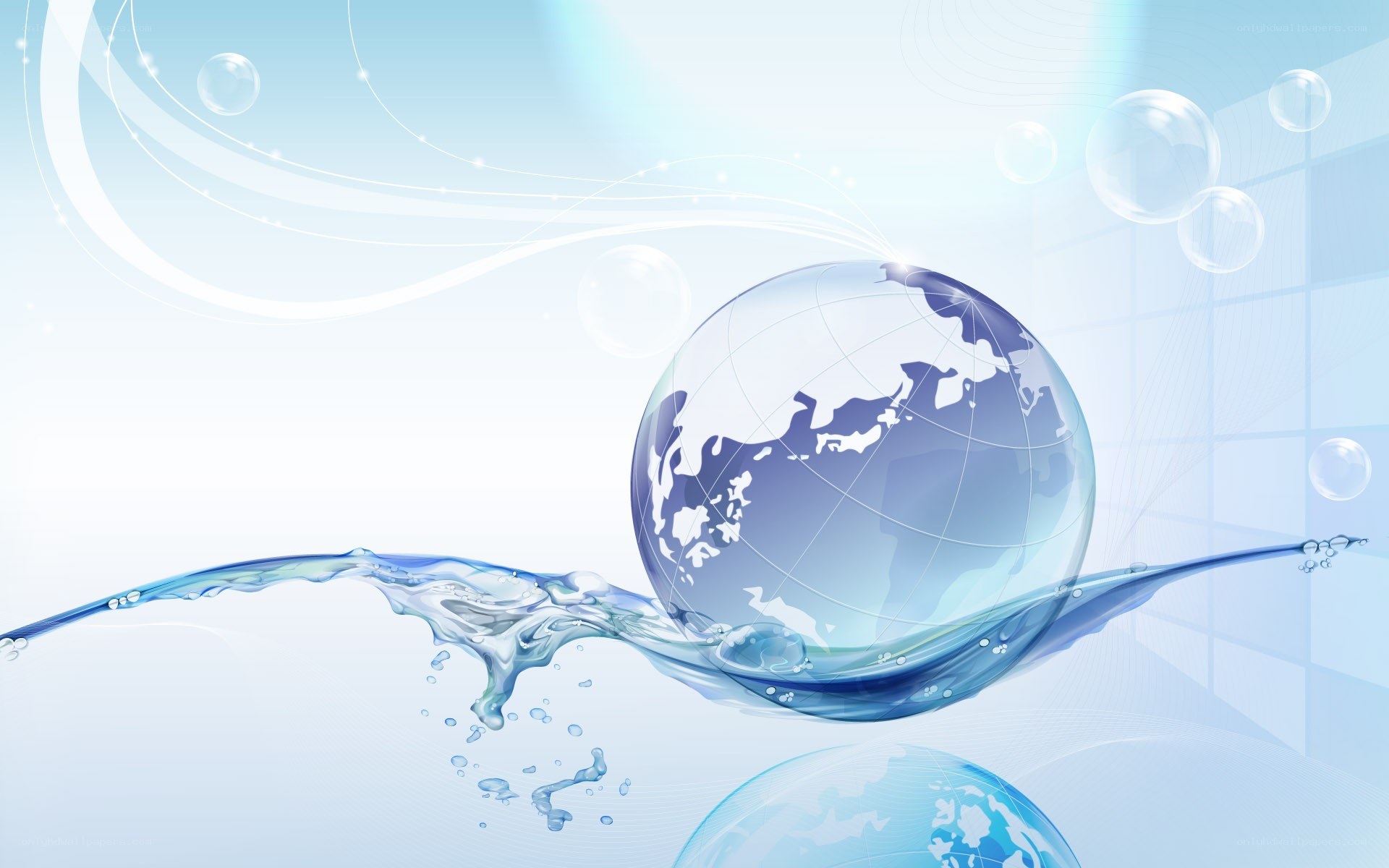 Water and globe concept
