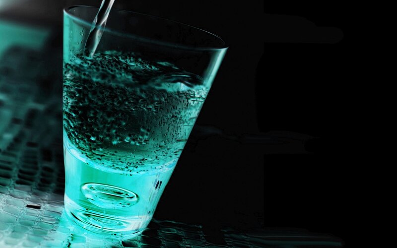Water being poured into a glass