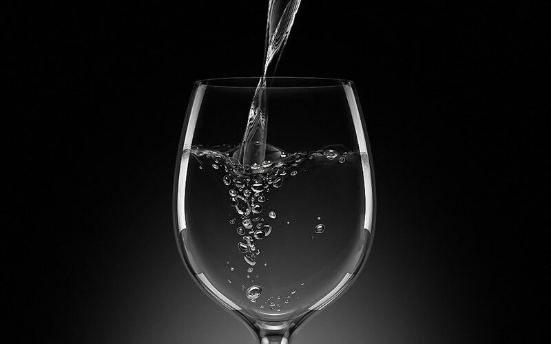 Water being poured into a glass